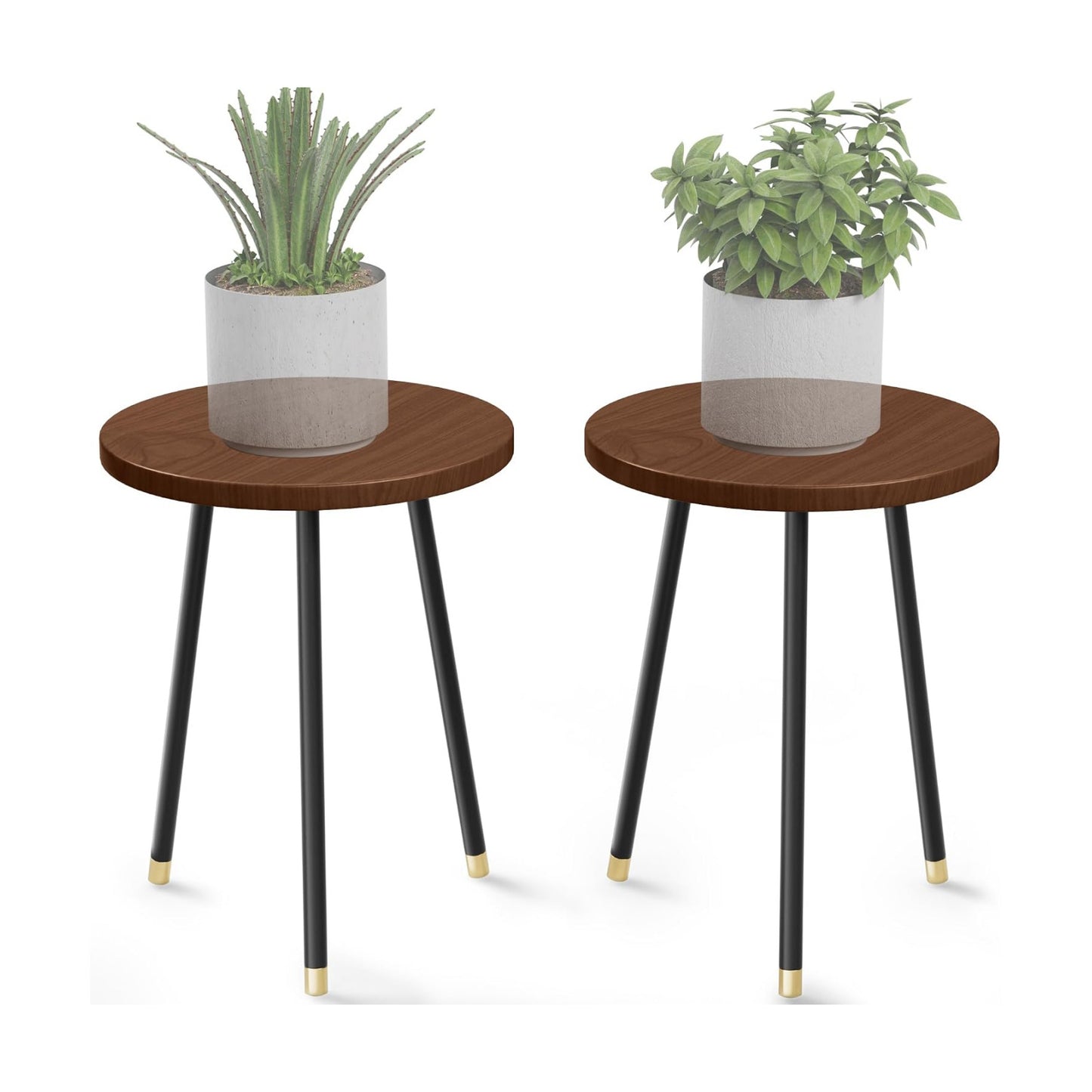 Plant Stand Indoor 2 Pack: Adjustable Wood 16'' Indoor Plant Stand | Mid Century Modern Decor Corner Plant Stands for
