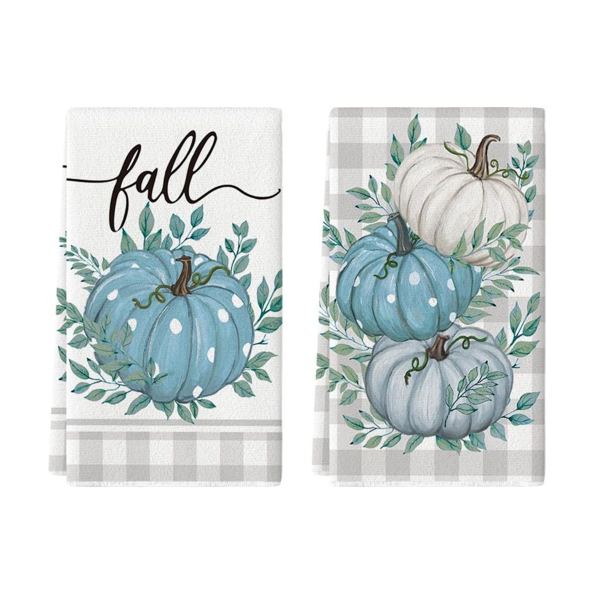 Artoid Mode Buffalo Plaid Fall Kitchen Towels Set of 2 18x26 Inch