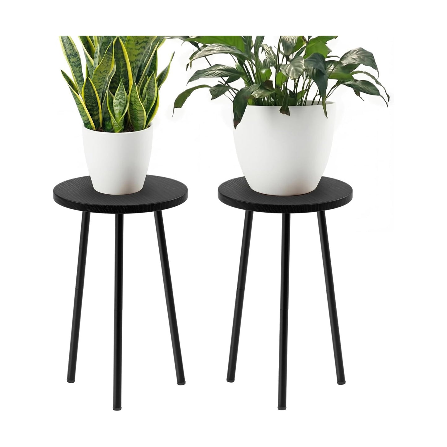 Plant Stand Indoor 2 Pack: Corner 20'' Indoor Plant Stand - Plant Table | Mid Century Modern Decor - Small Round Plant