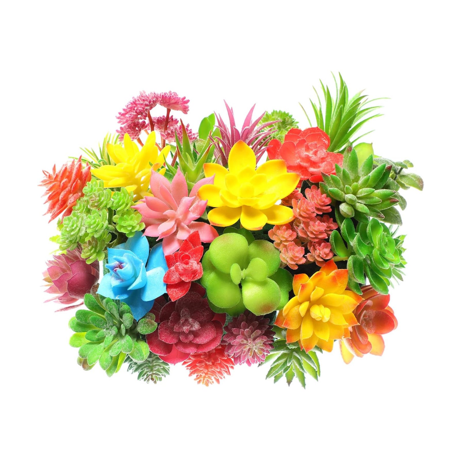 Mini Artificial Succulents Unpotted Realistic Colorful Faux Succulents Small Cactus / Set of 32