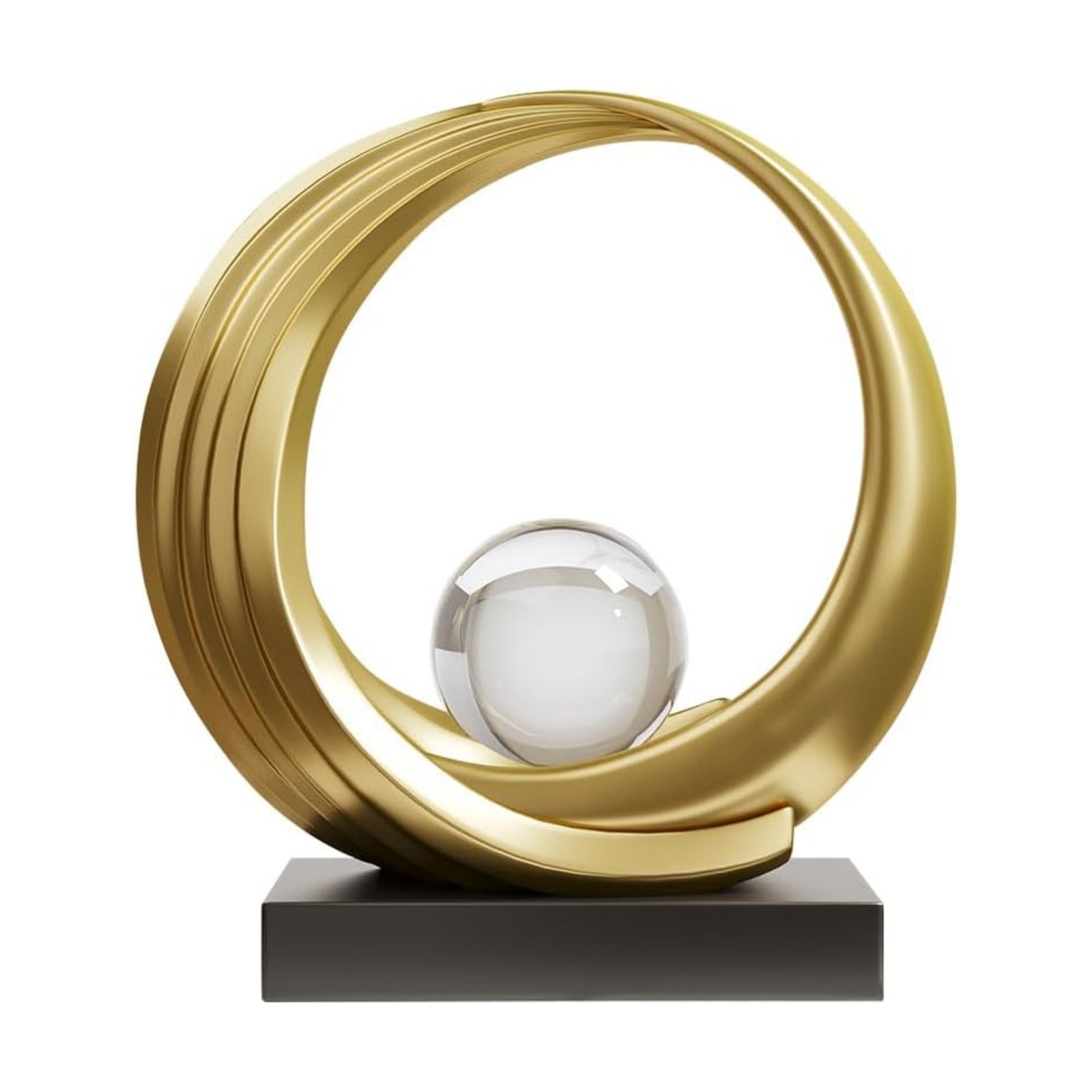 Golden Wave Resin Origami Statue Modern Abstract Home Decoration Emphasizes Abstract Office Desk / A