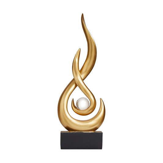 Resin Flame Statue Modern Centerpiece Ornaments / Gold
