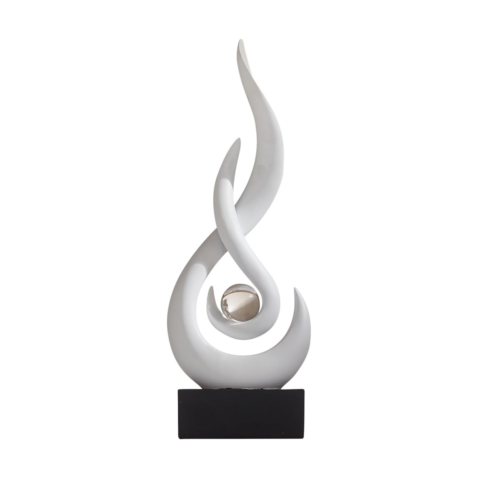 Resin Flame Statue Modern Centerpiece Ornaments / White