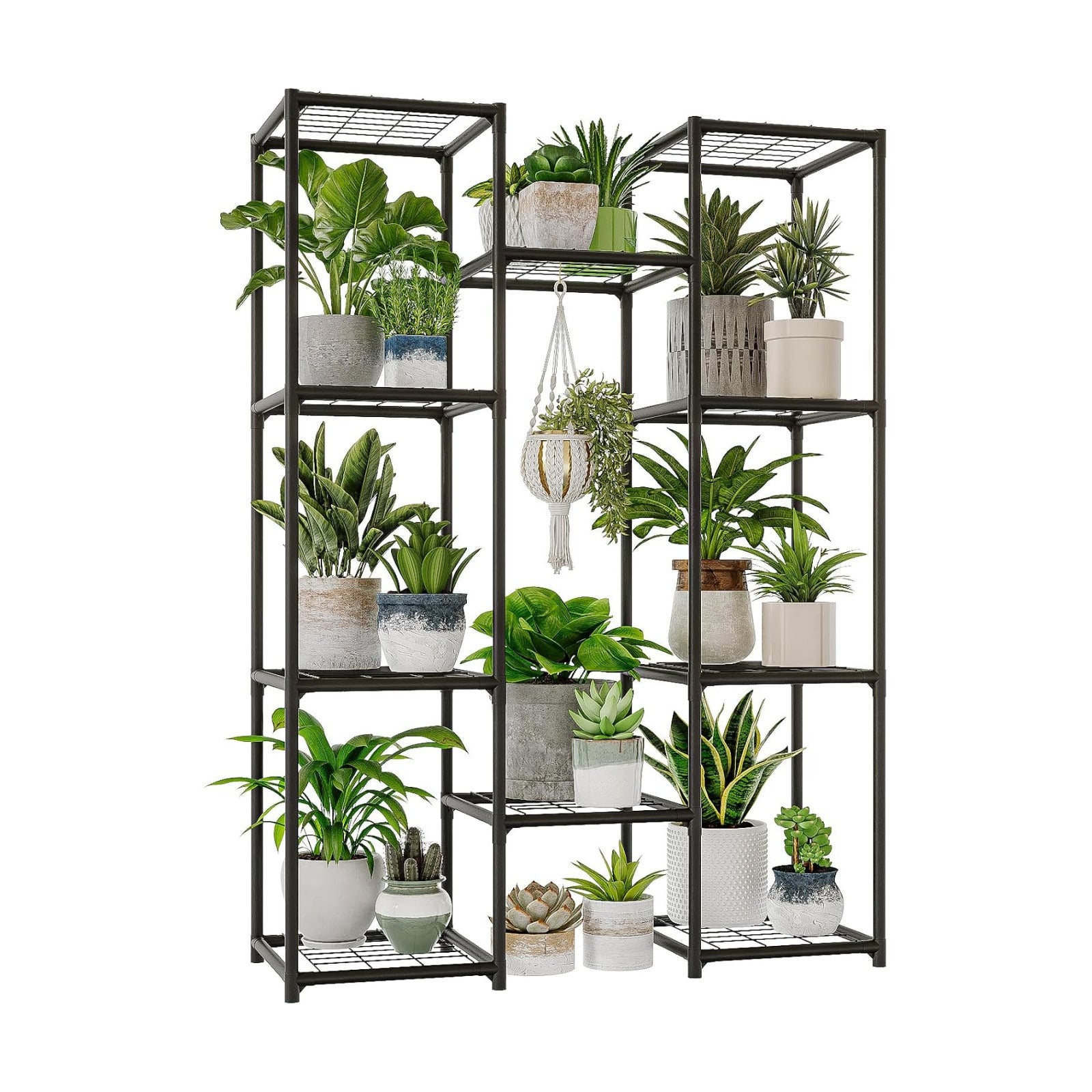 Bamworld Plant Stand Outdoor Metal Plant Shelf for Multiple Plants Large Plant Holder Waterproof for Garden Living Room