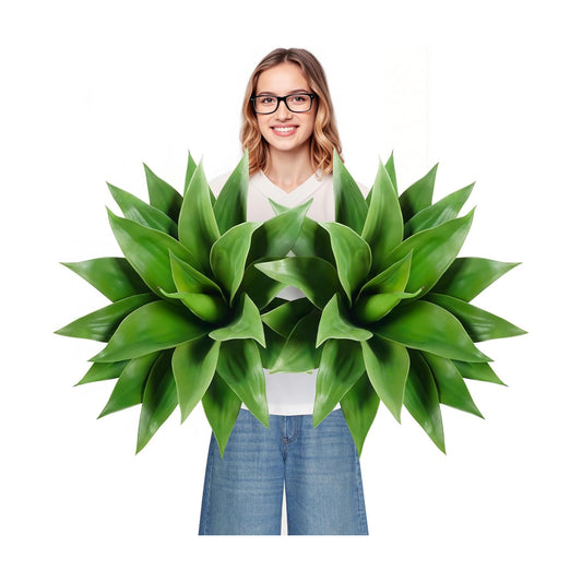Artificial Agave Plants Outdoor Set / Green*2 / 28 Inches