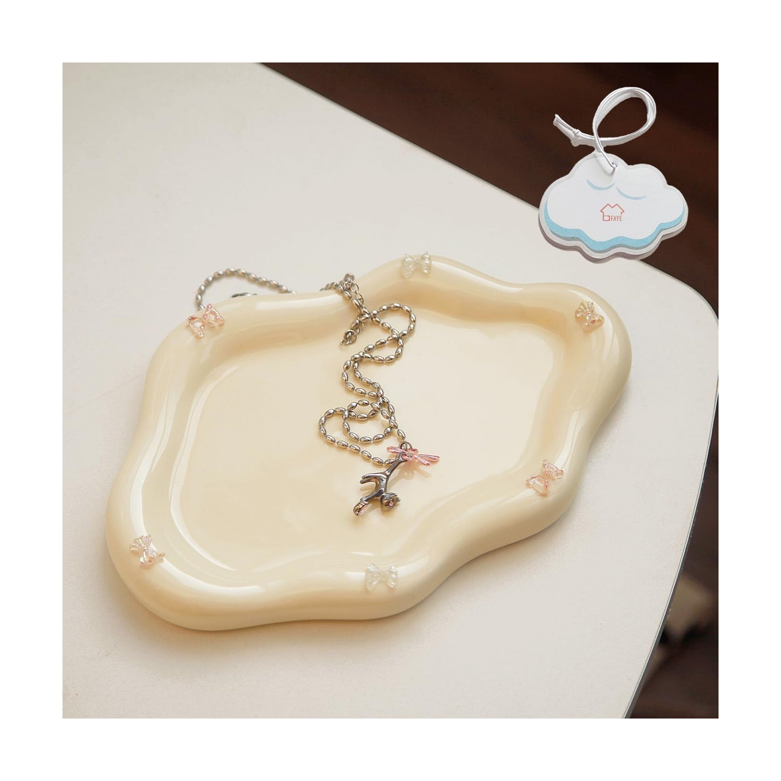 Ring Dish Holder / Bow Cream