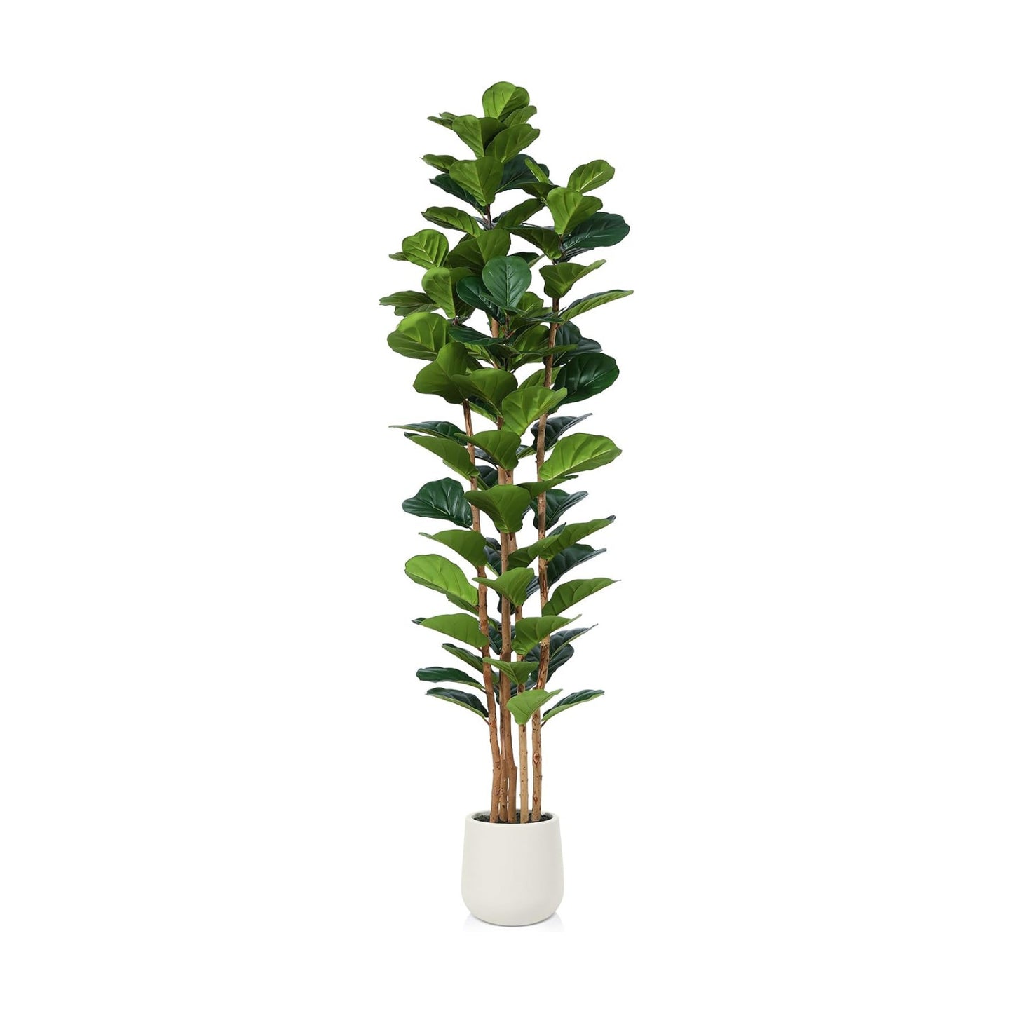 7FT Artificial Fiddle Leaf Fig Tree with White Planter for Home Decor
