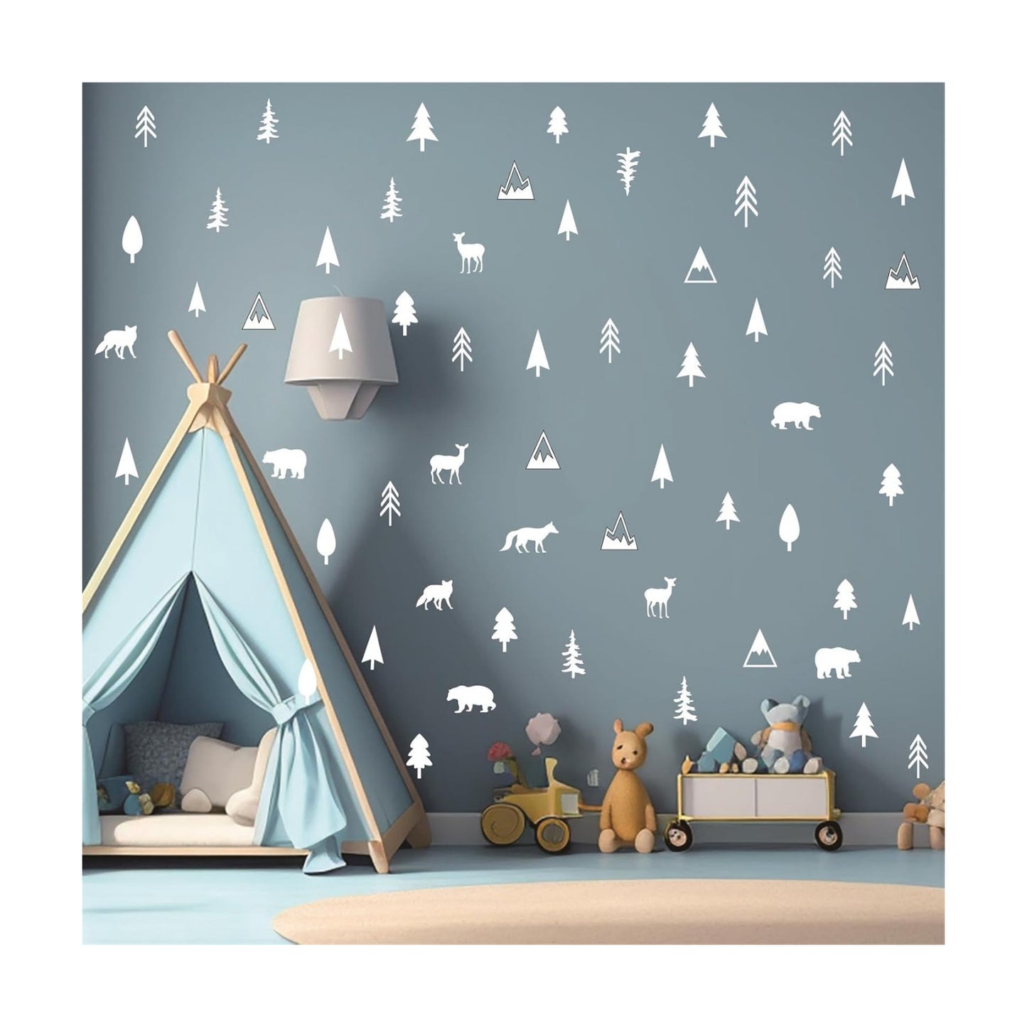 Animal Wall Decals Vinyl Pine Tree Wall Stickers Forest Animal Wall Stickers Mountain / Woodland