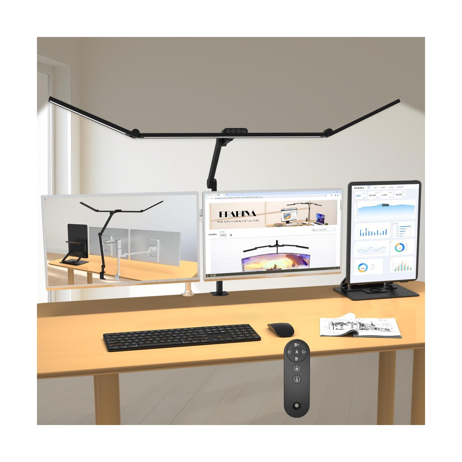 3000 Lumen Ultra Bright Architect Desk Lamp with Clamp, 36W Tall Overhead Led Desk Light for Home Office, 47Inch Long