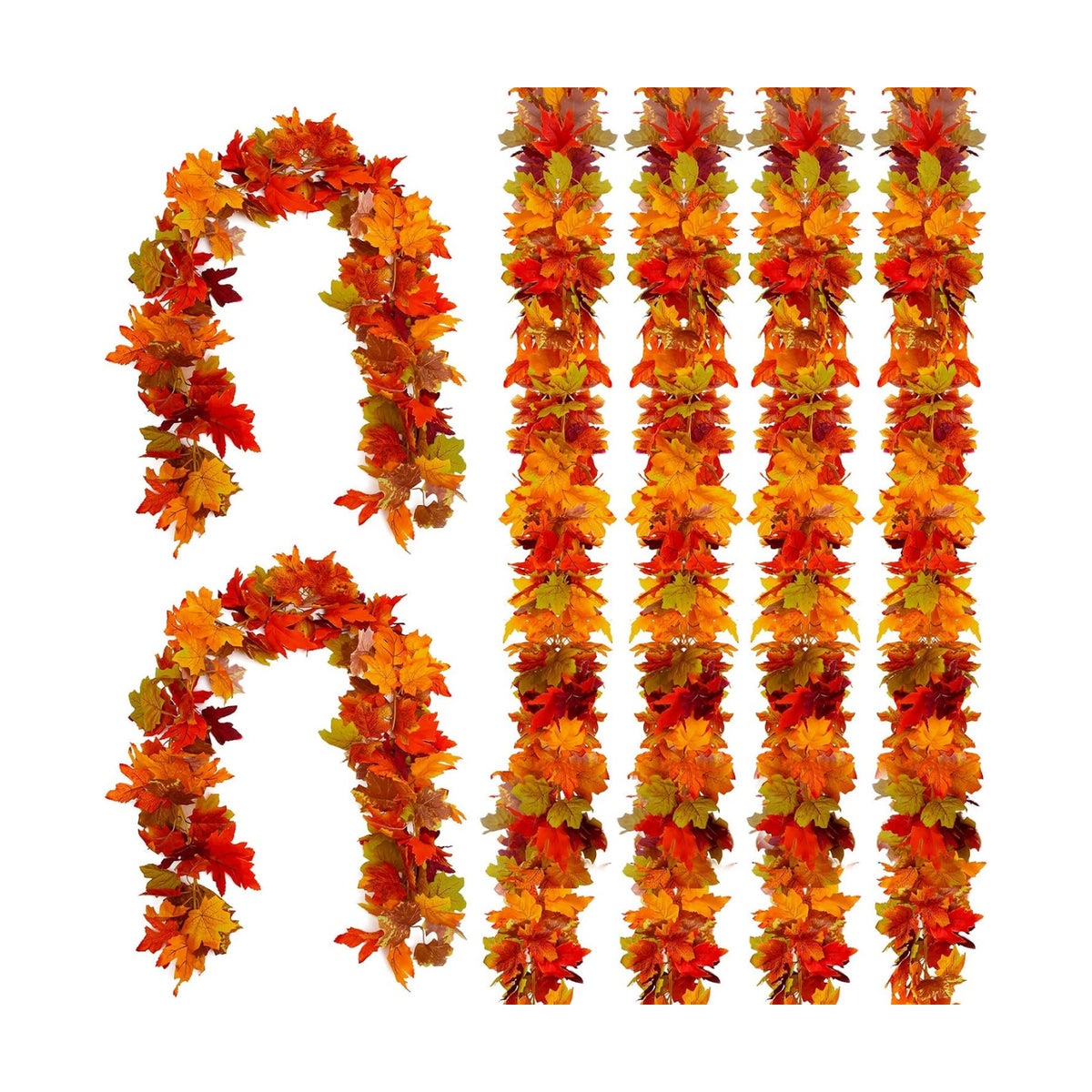 Joyhalo 6 Pack Fall Garland with Red Leaves