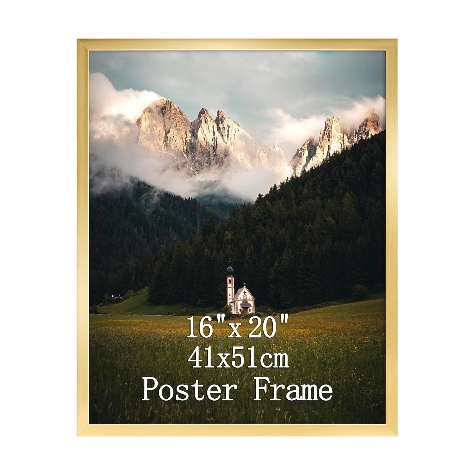 Giftgarden 16x20 Picture Frame Gold, 16 by 20 Thin Poster Photo Frame for Wall Display, Single