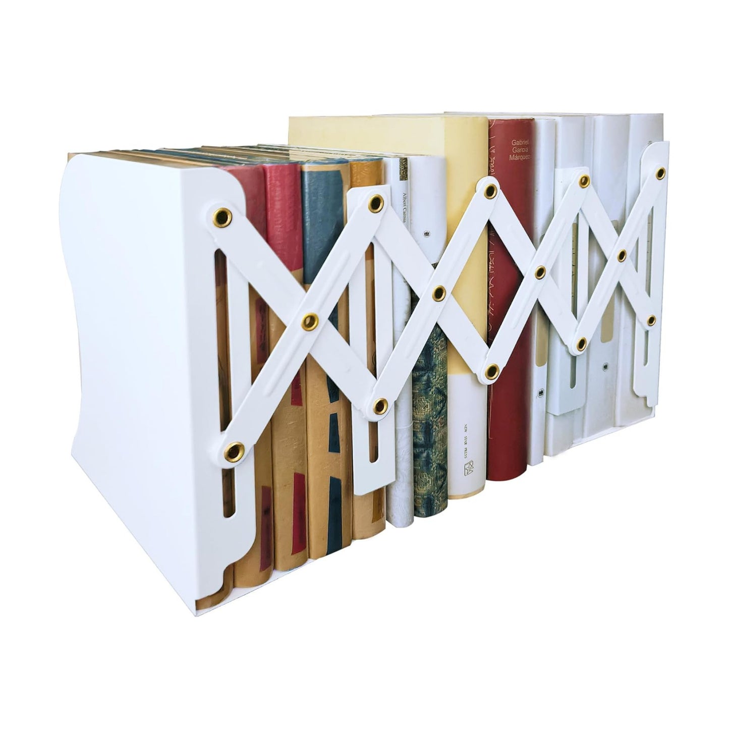 Metal Bookends / Book Stopper / White-new