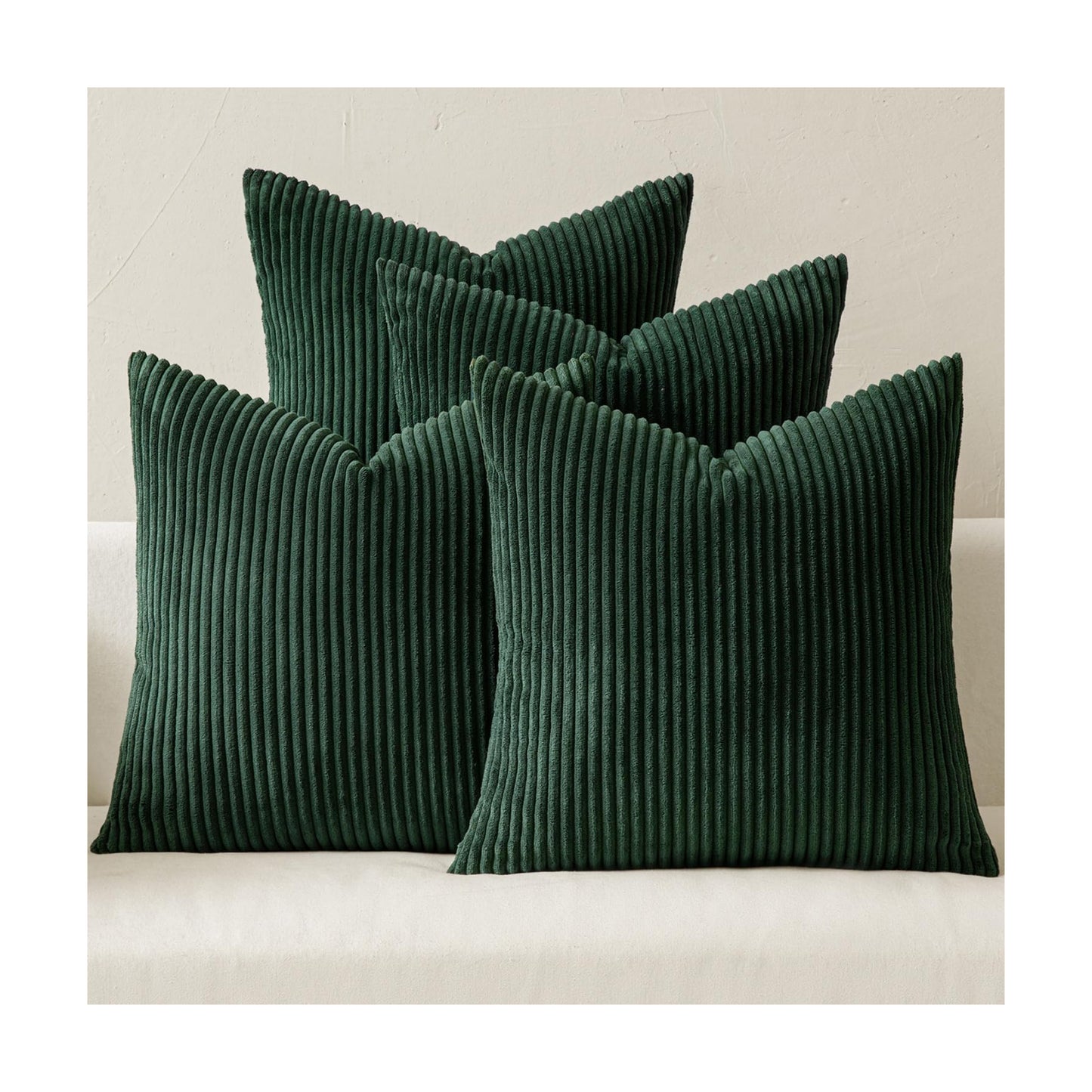 MIULEE Soft Corduroy Decorative Throw Pillow Covers Army Green 16x16