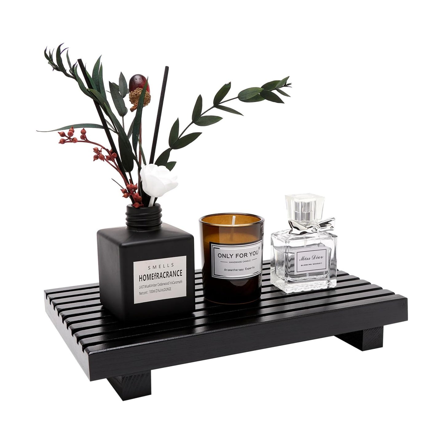 Wood Pedestal Table Stand / Black / 10 x 6