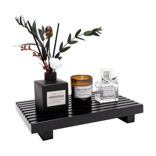 Wood Pedestal Table Stand / Black / 10 x 6