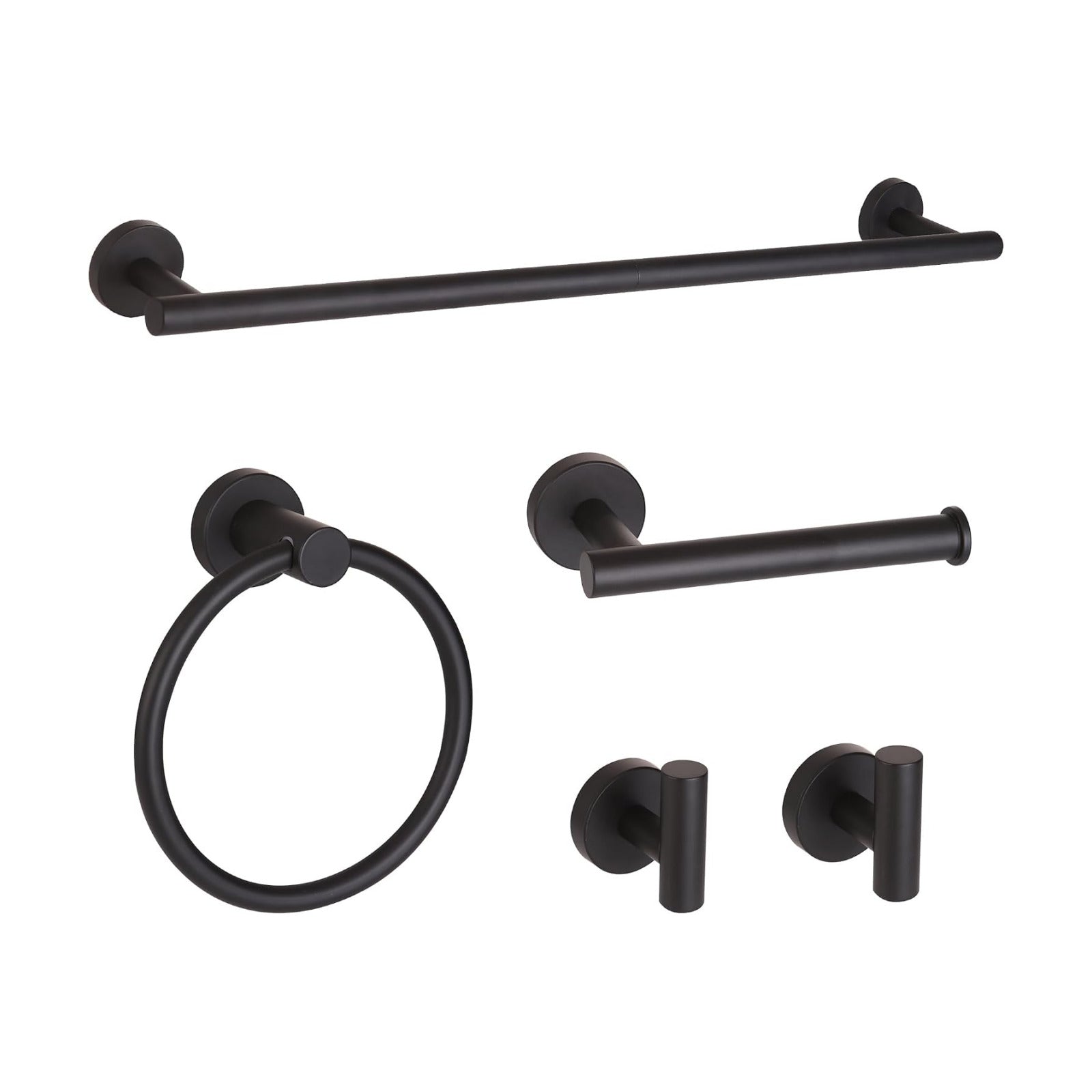 Matte Black Bathroom Hardware Set, Modern 24-Inch Towel Bar Set Wall Mounted, Towel Rack Set Black,Stainless Steel