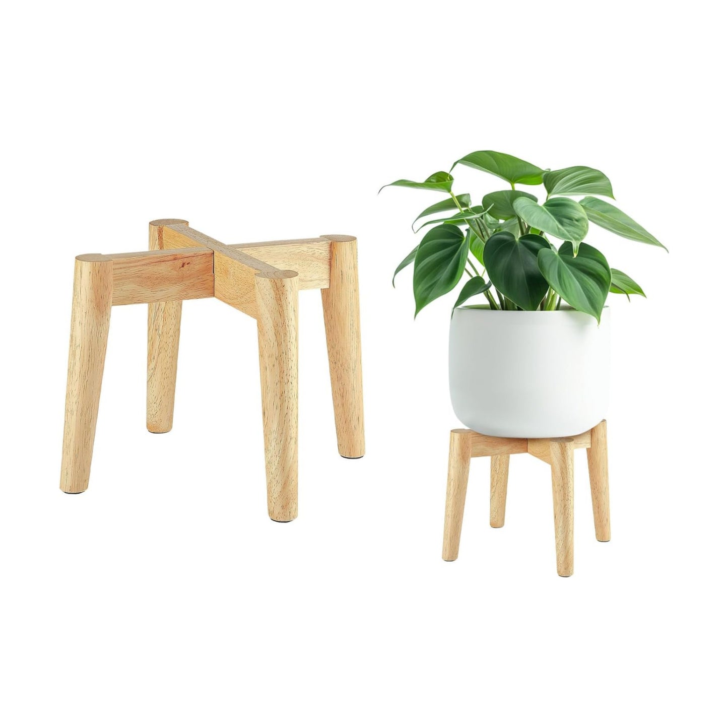 Wood " Plant Stand Indoor Outdoor / Natural / 7.5" H x 9.8" W / 7.5 x 9.8