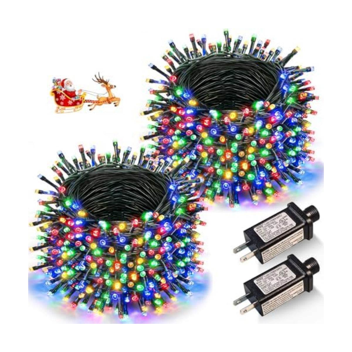 2 Pack Christmas Lights Outdoor, Total 200FT 600 LED Christmas Tree Lights