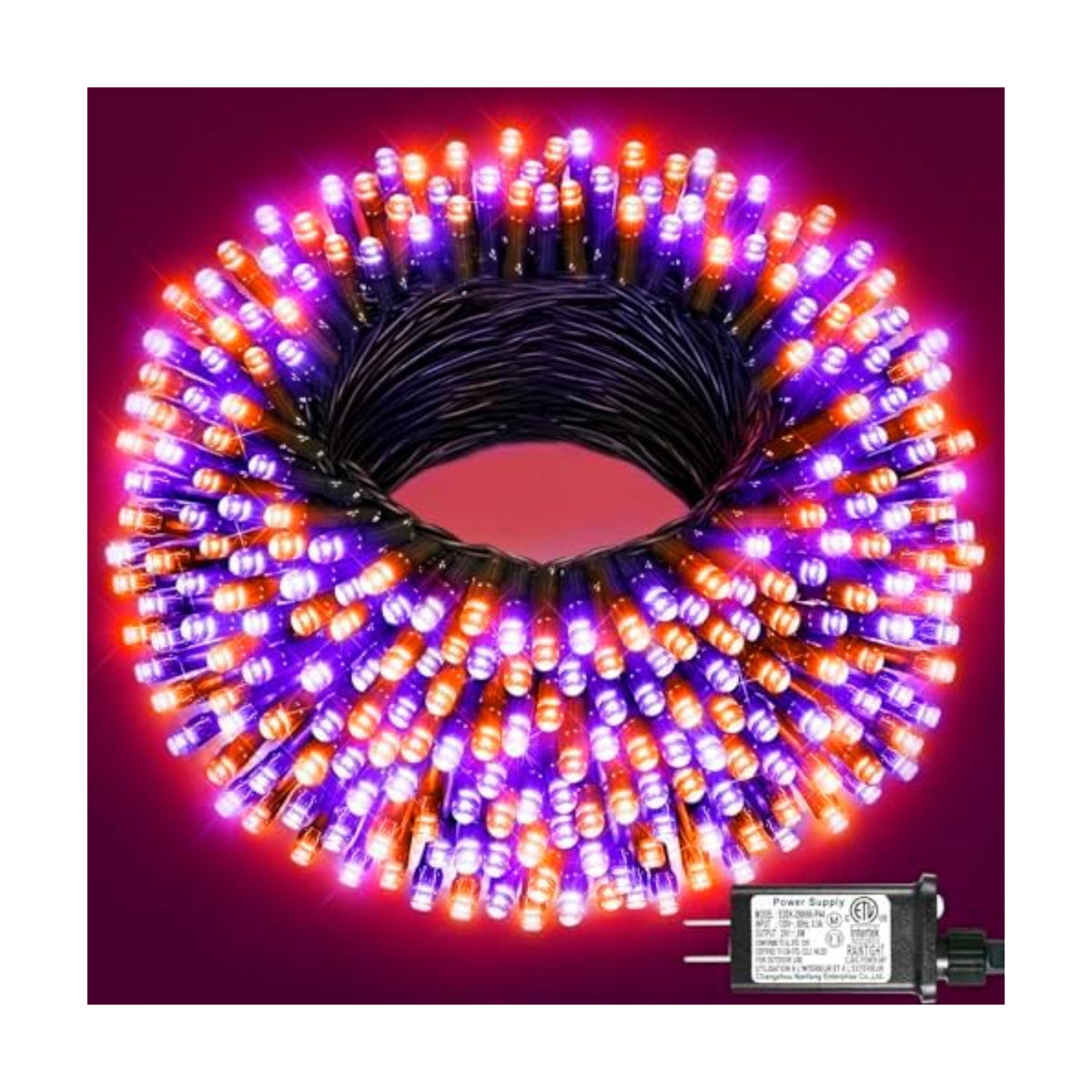 Orange and Purple Halloween Lights, 100FT 300 LED Outdoor String Lights