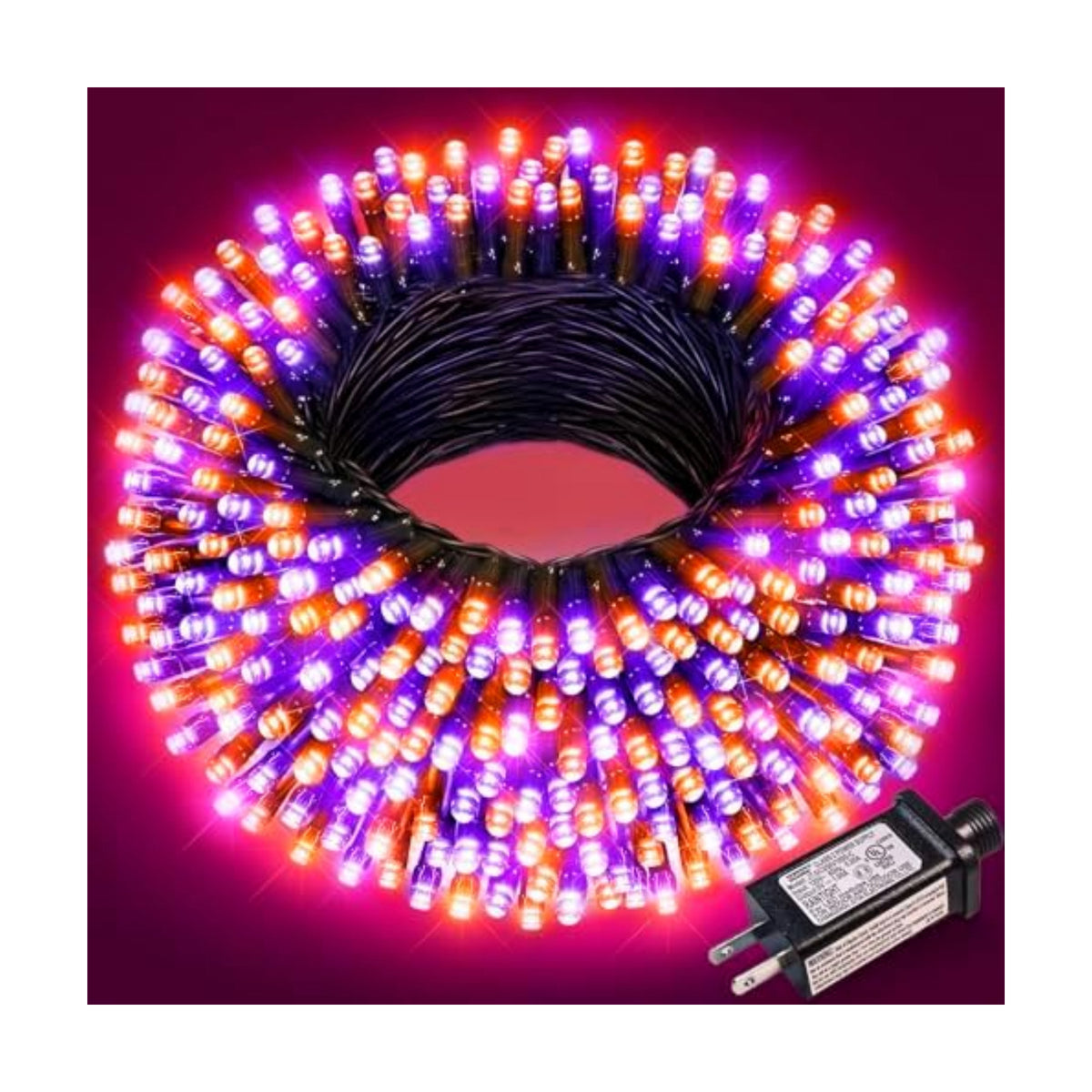 Orange and Purple Halloween Lights, 66FT 200 LED Outdoor String Lights