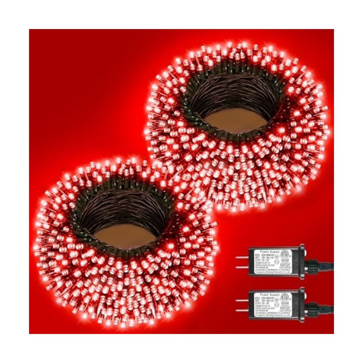 2 Pack Christmas Lights Outdoor, Total 200FT 600LED Christmas Tree Lights