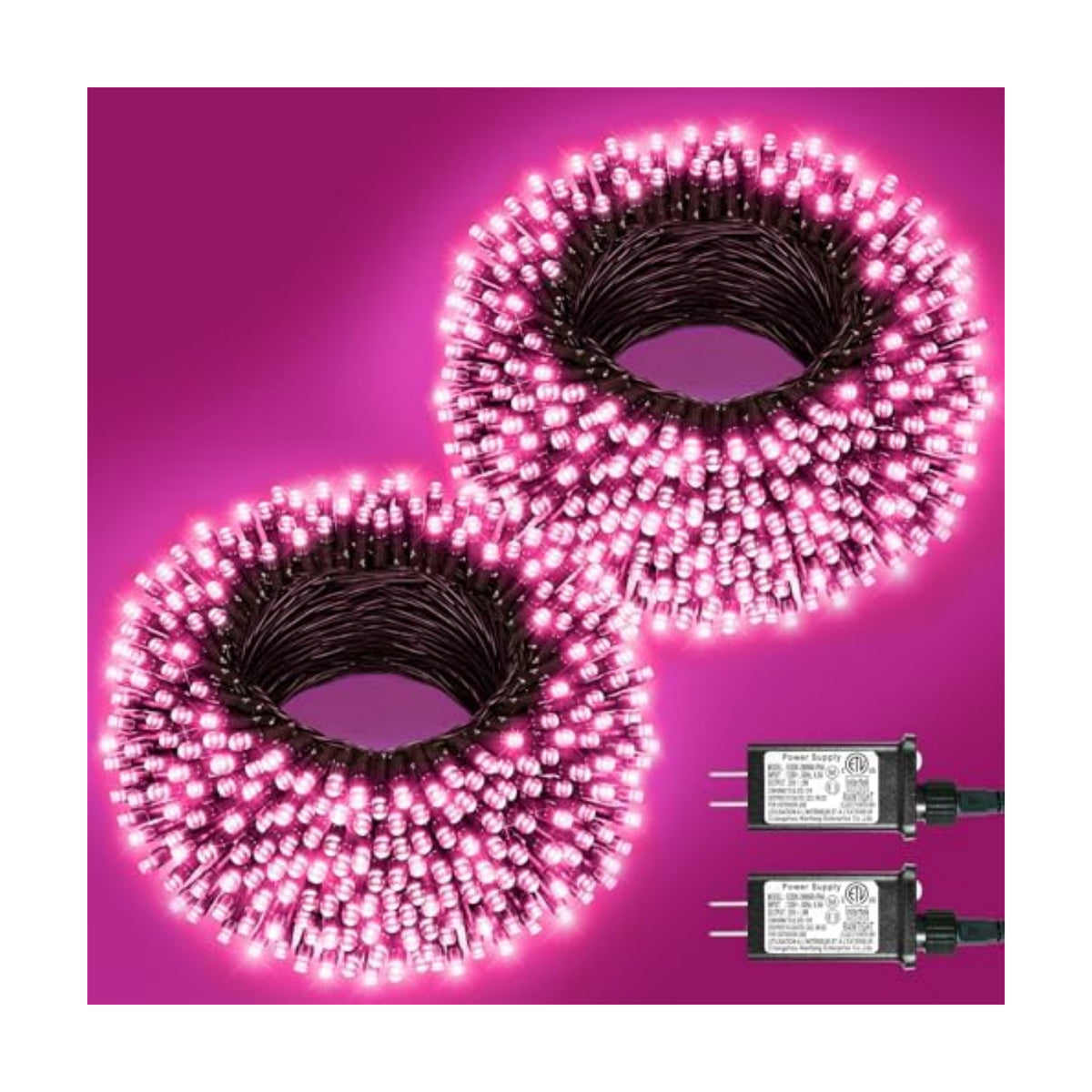 2 Pack Christmas Lights Outdoor, Total 200FT 600 LED Christmas Tree Lights