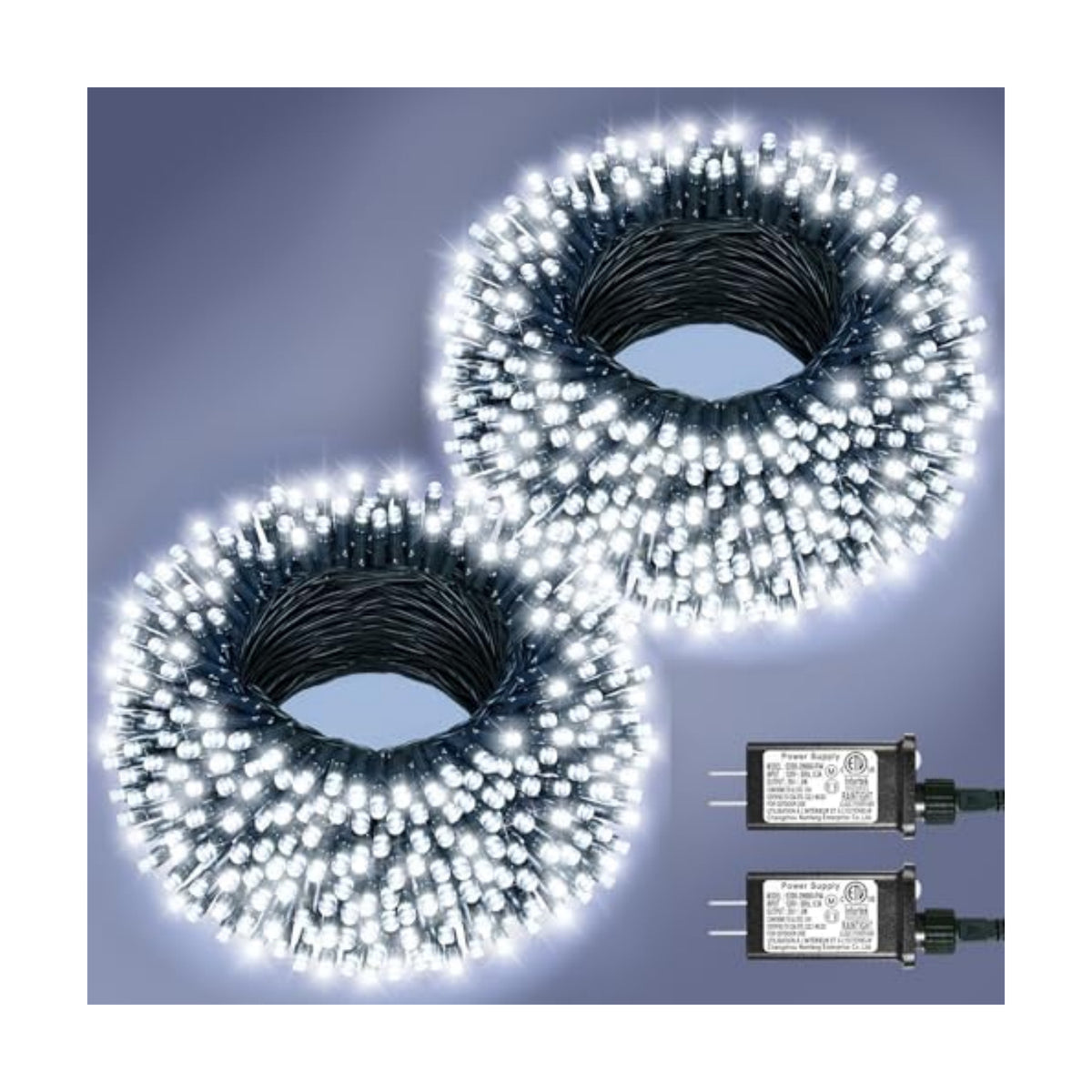 2 Pack Christmas Lights Outdoor, Total 200FT 600LED Christmas Tree Lights