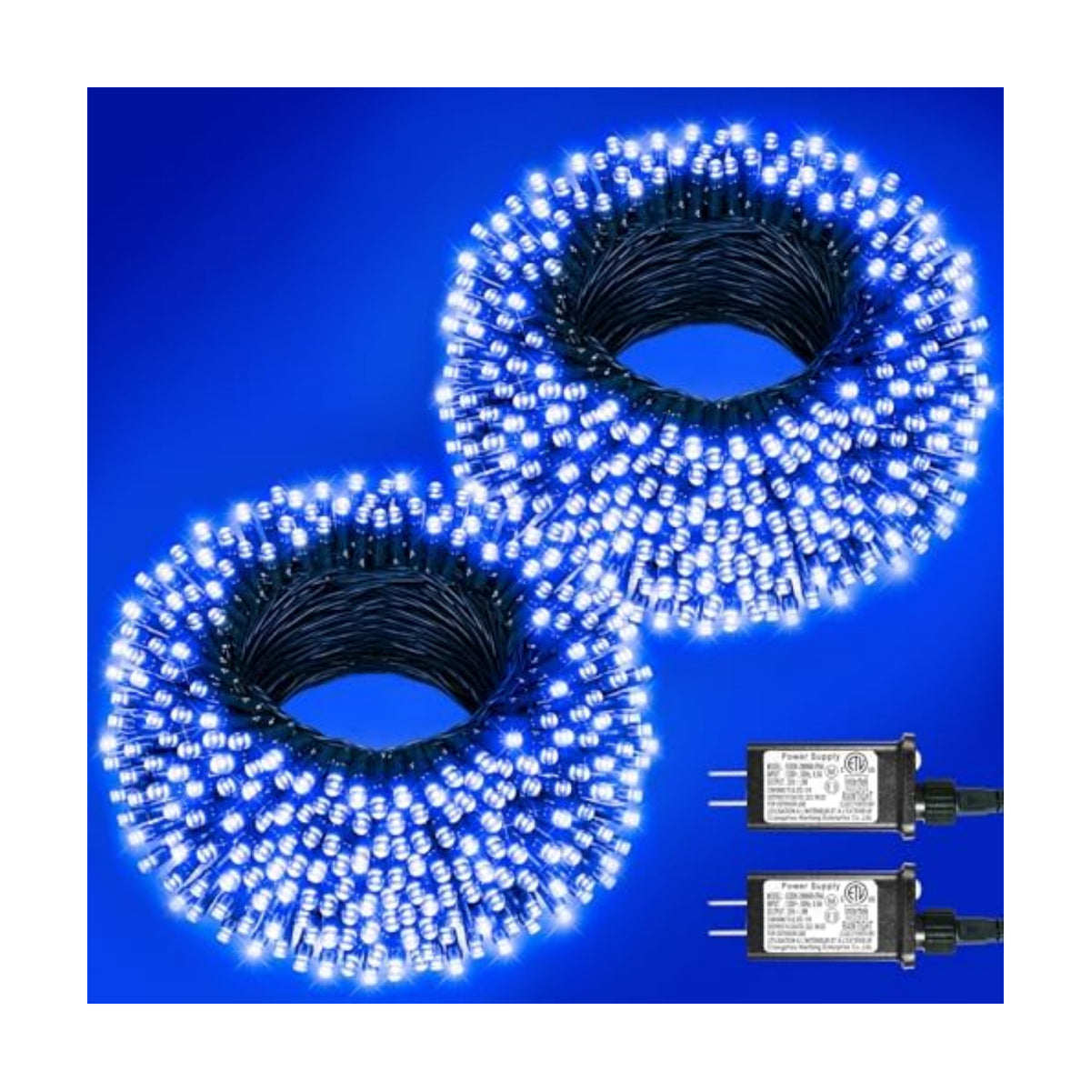 2 Pack Christmas Lights Outdoor, Total 200FT 600 LED Christmas Tree Lights