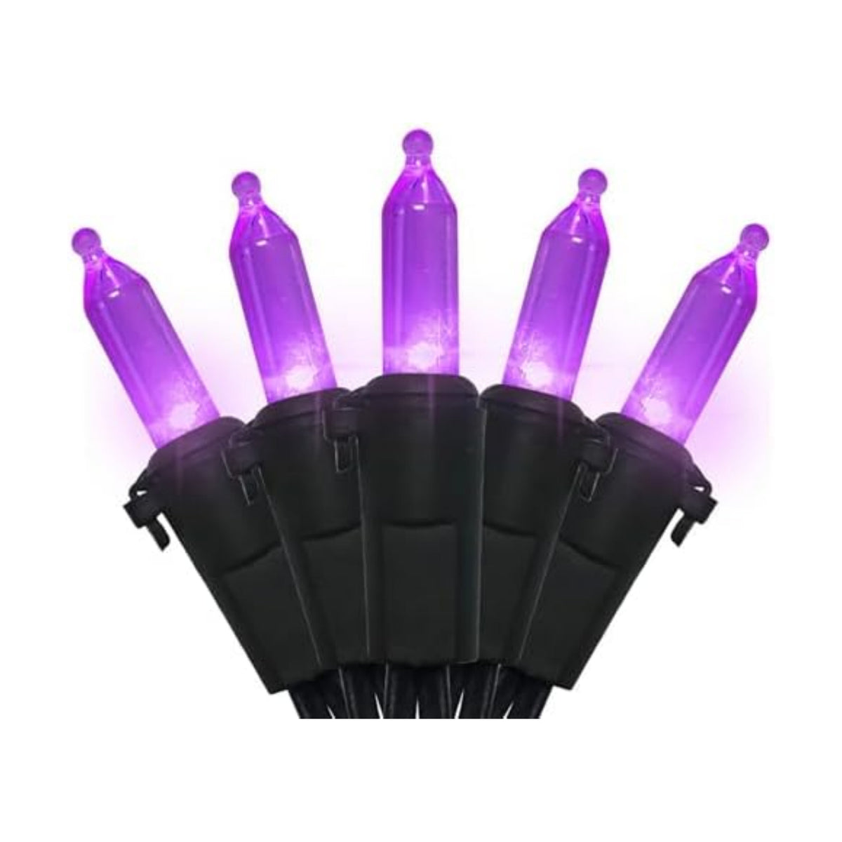 Purple Halloween LED Lights - 2 Pack 100 Count Purple Christmas String Lights for Tree, Party, Holiday, Indoor/Outdoor Halloween Decorations, 2 Sets 33 Feet Black Wire, UL Certified, Connectable