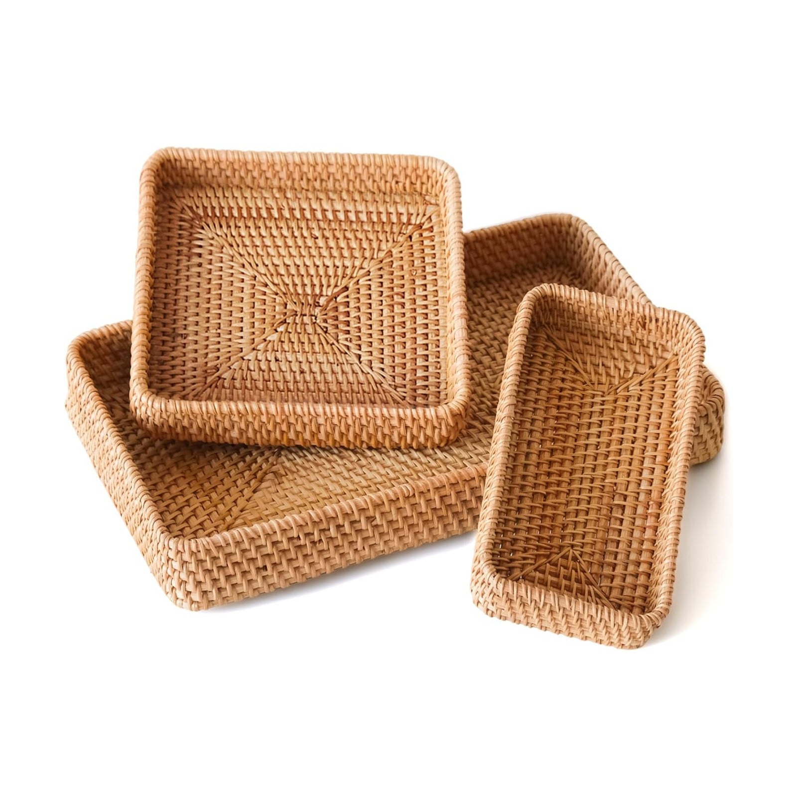 Rattan Serving Tray / Natural / Set of 3