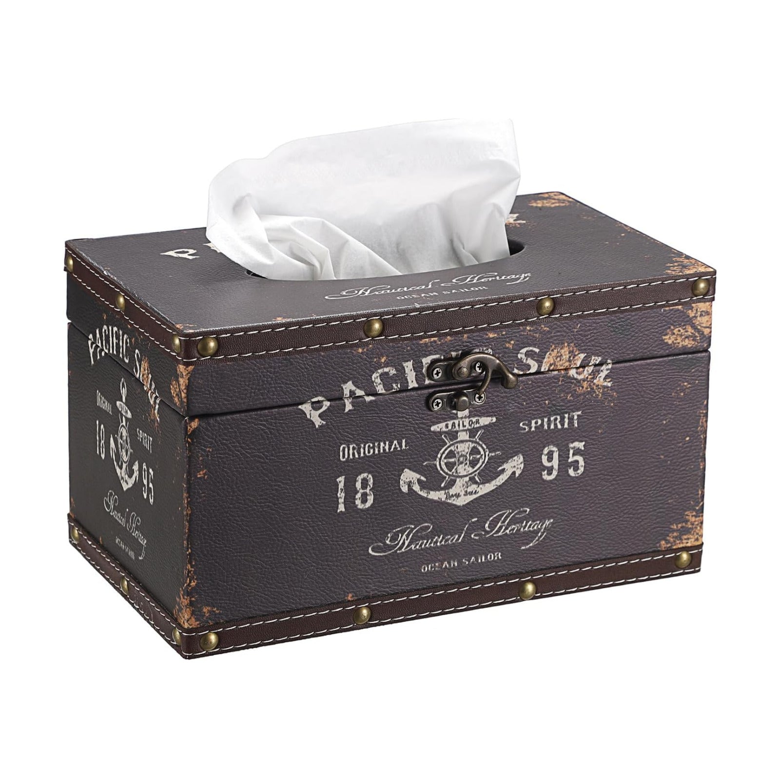 Tissue Box Cover Rectangle Wood Tissue Box / Large / Black