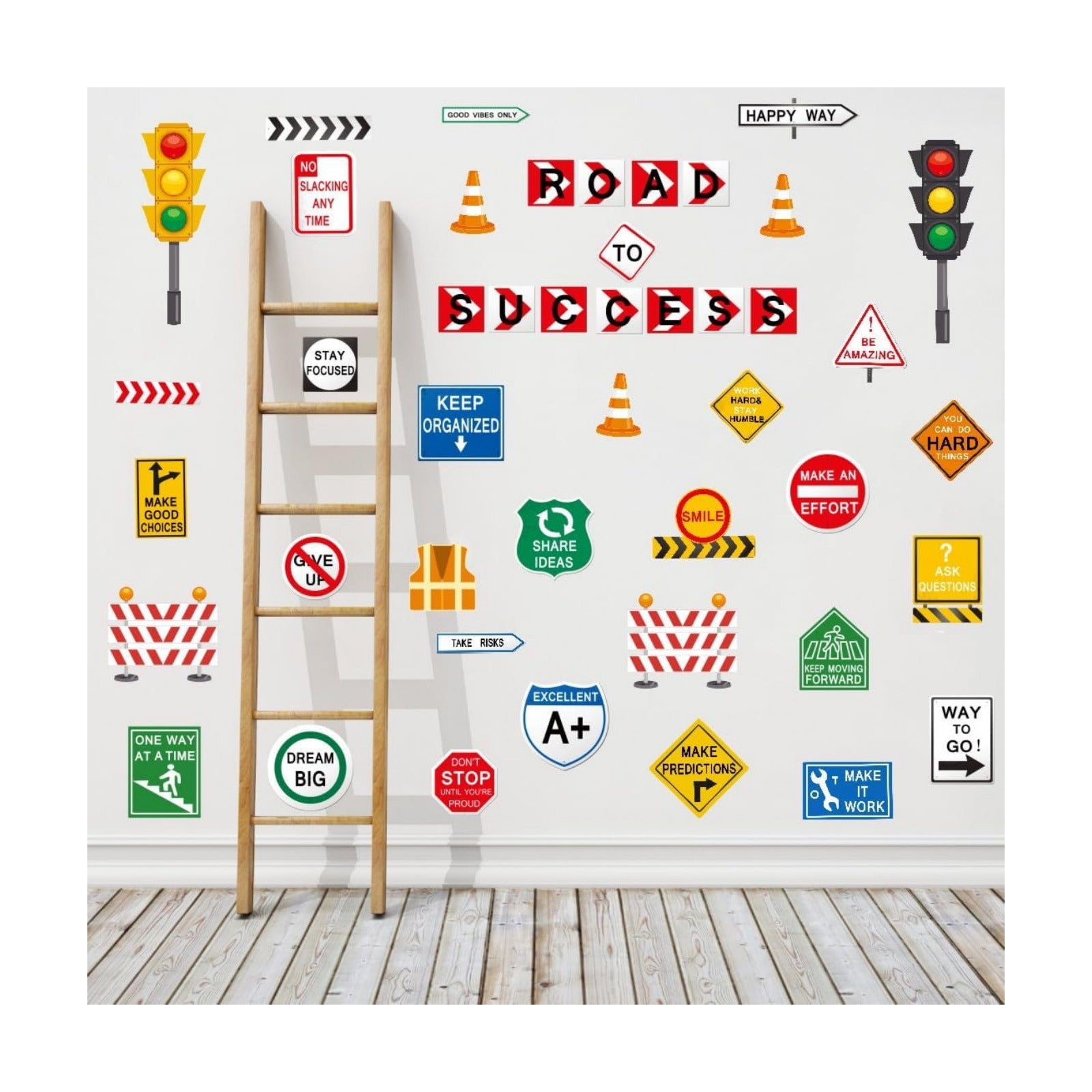 Wall Decal / Inspirational Quote Traffic Sign Vinyl Wall Stickers / Road To Success