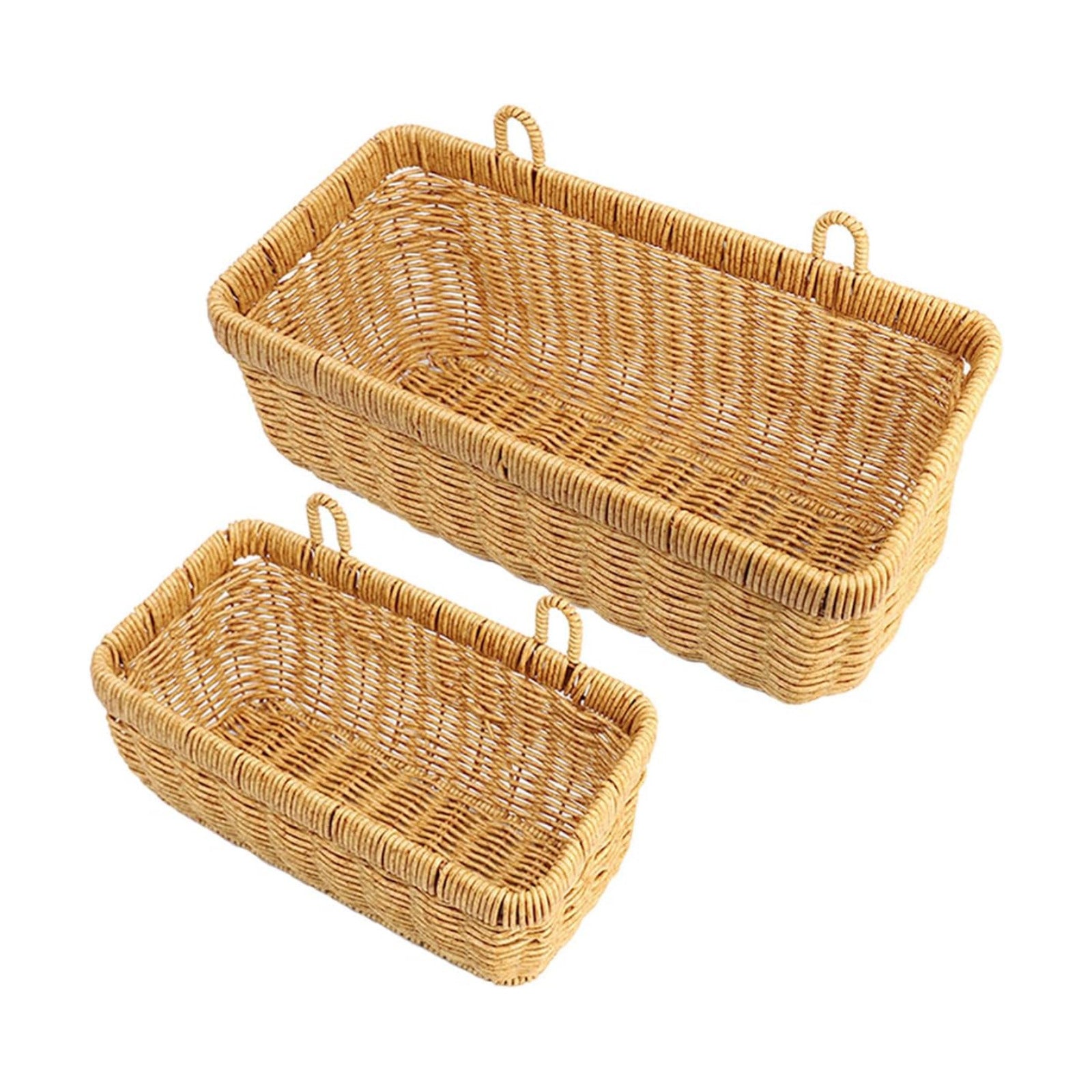 Boho Style Hand-Woven Hanging Storage Baskets / Logs / 2 Pc / Set of 2