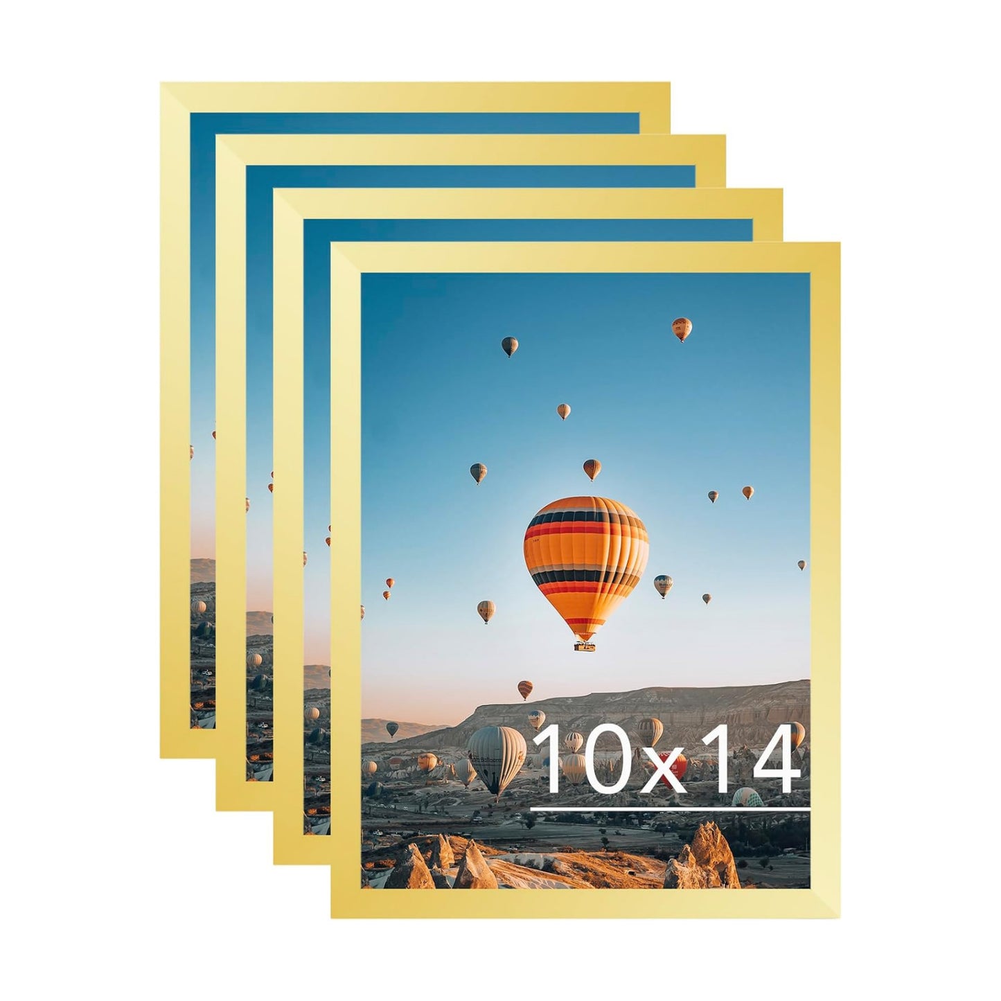 JCJMY 10x14 Picture Frame Set of 4 Gold for 30 x 40cm Diamond Art Painting, Wall Mounting Horizontally or Vertically