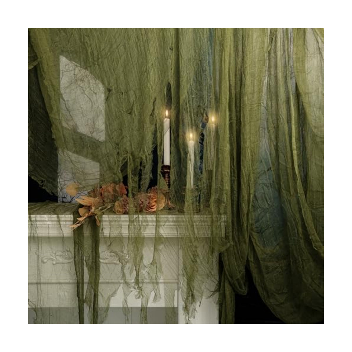 600'' x 36'' Large Halloween Creepy Cloth Decoration, Spooky Gauze Fabric