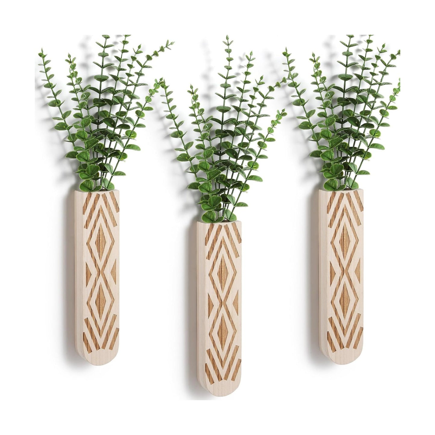Wood Wall Planter / Log Color-b / Set of 3