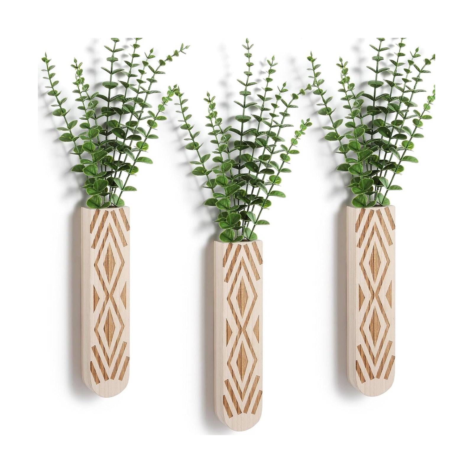 Wood Wall Planter / Log Color-b / Set of 3