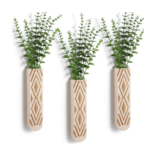 Wood Wall Planter / Log Color-b / Set of 3