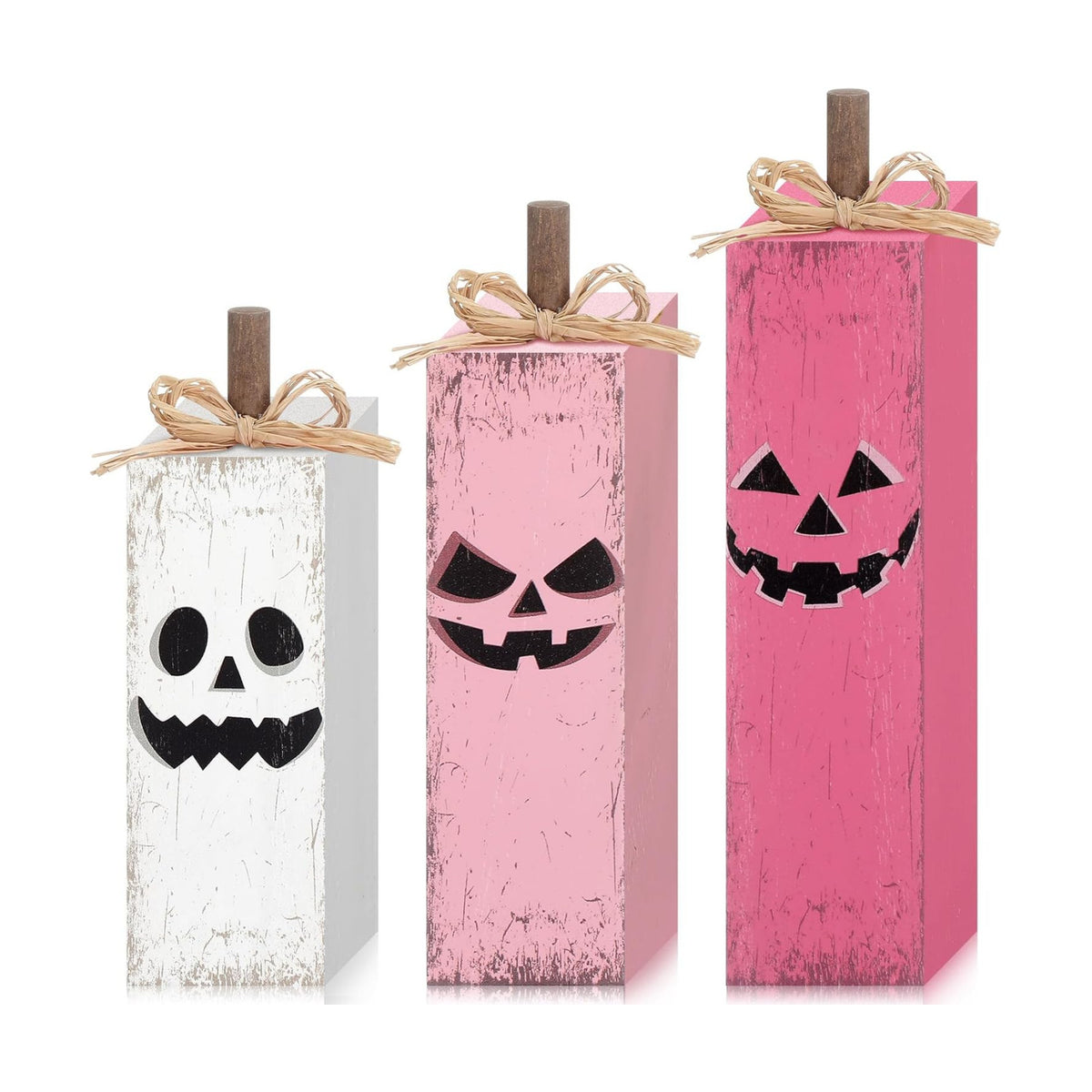 Redbaker 3 Pcs Pink Halloween Table Decor, Pink Ghost Table Centerpieces