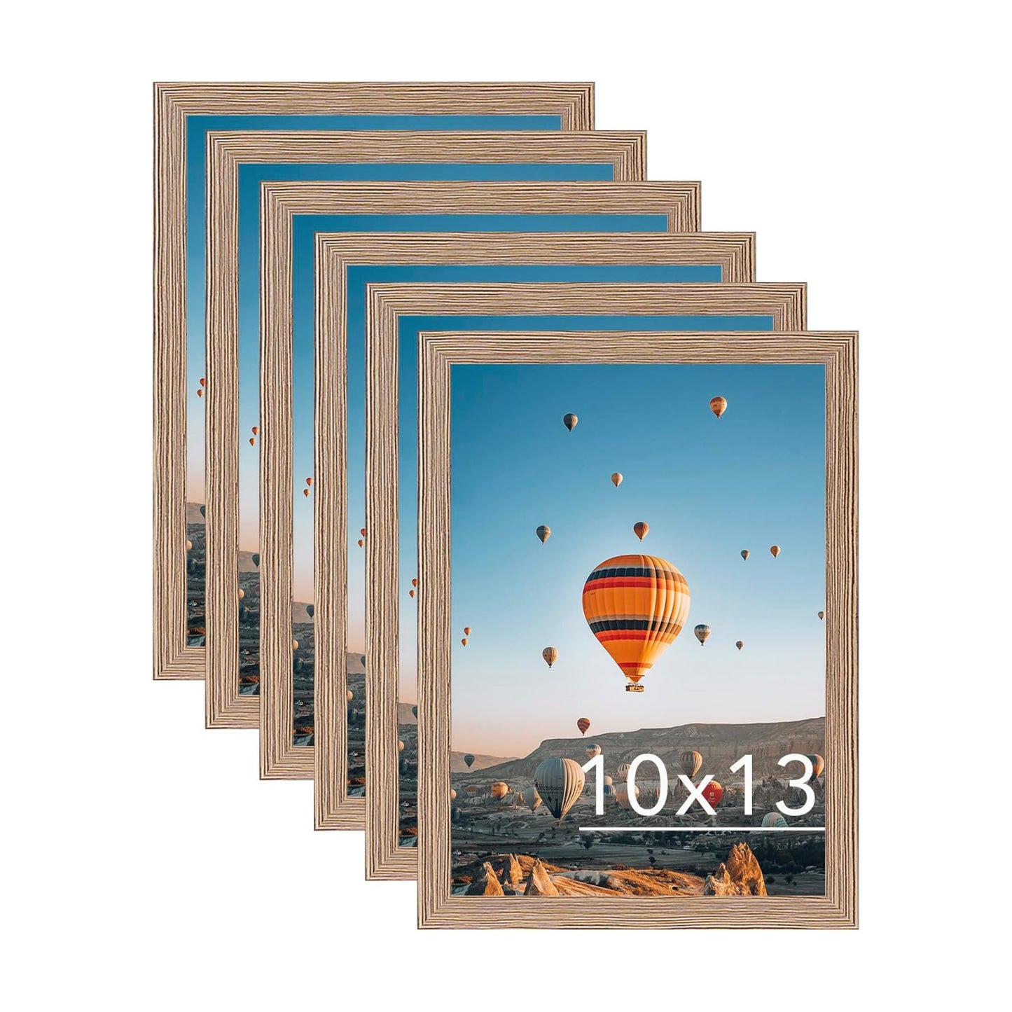 JCJMY 10x13 Rustic Brown Picture Frame Set of 6, Horizontal and Vertical Formats for Wall Hanging, 10 x 13 Wall Gallery