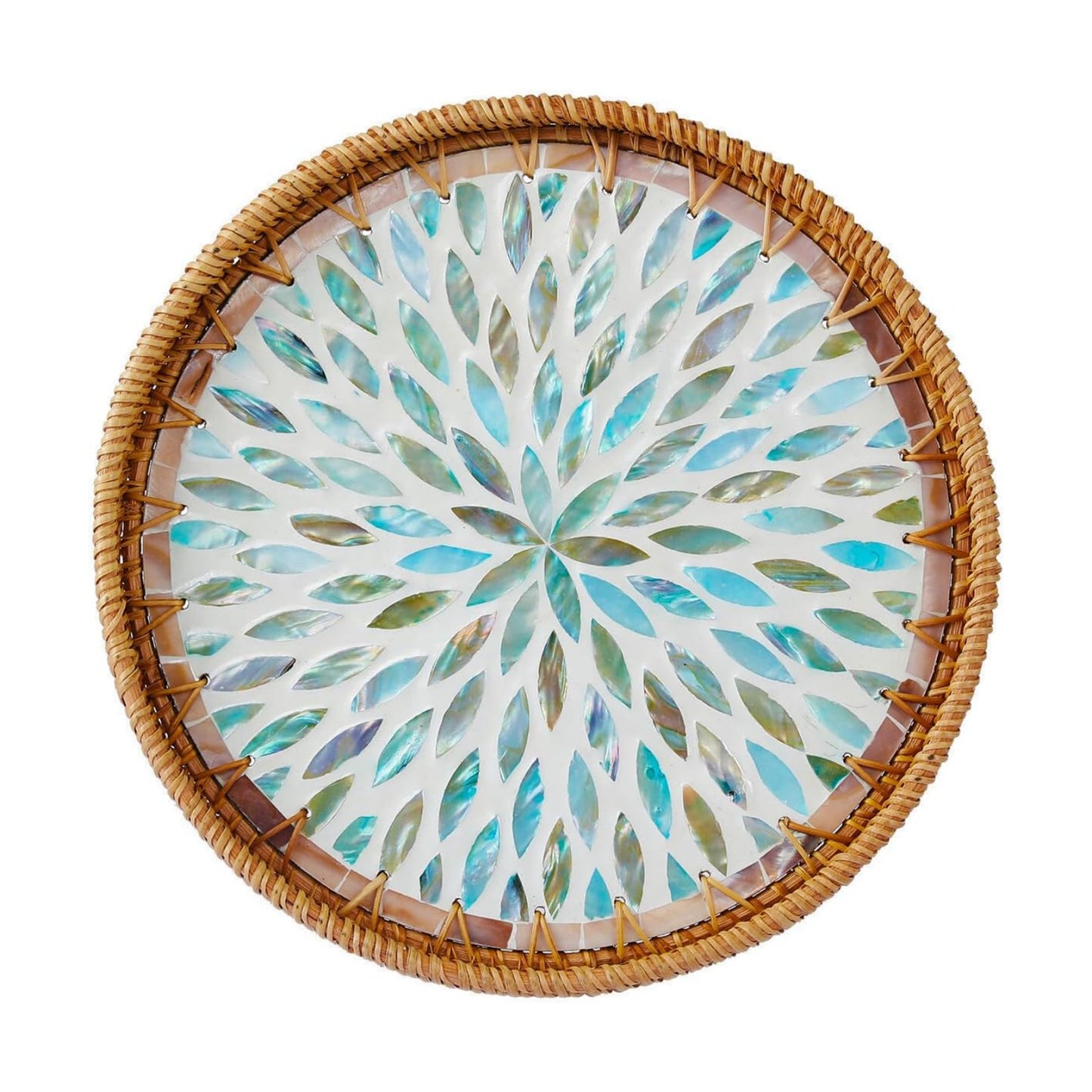 Rattan Serving Tray / Galaxy Blue / Set of 12