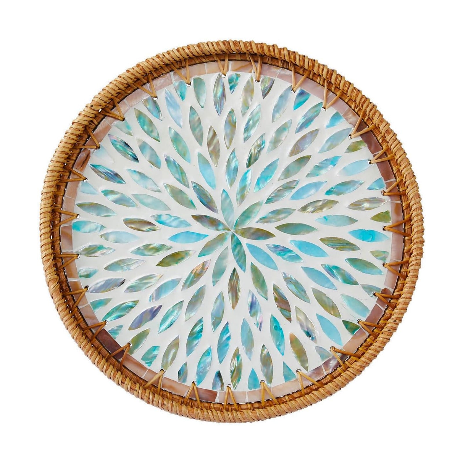 Rattan Serving Tray / Galaxy Blue / Set of 12