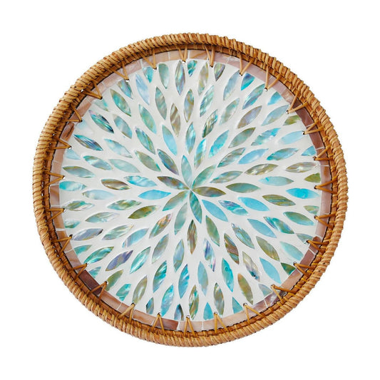 Rattan Serving Tray / Galaxy Blue / Set of 12