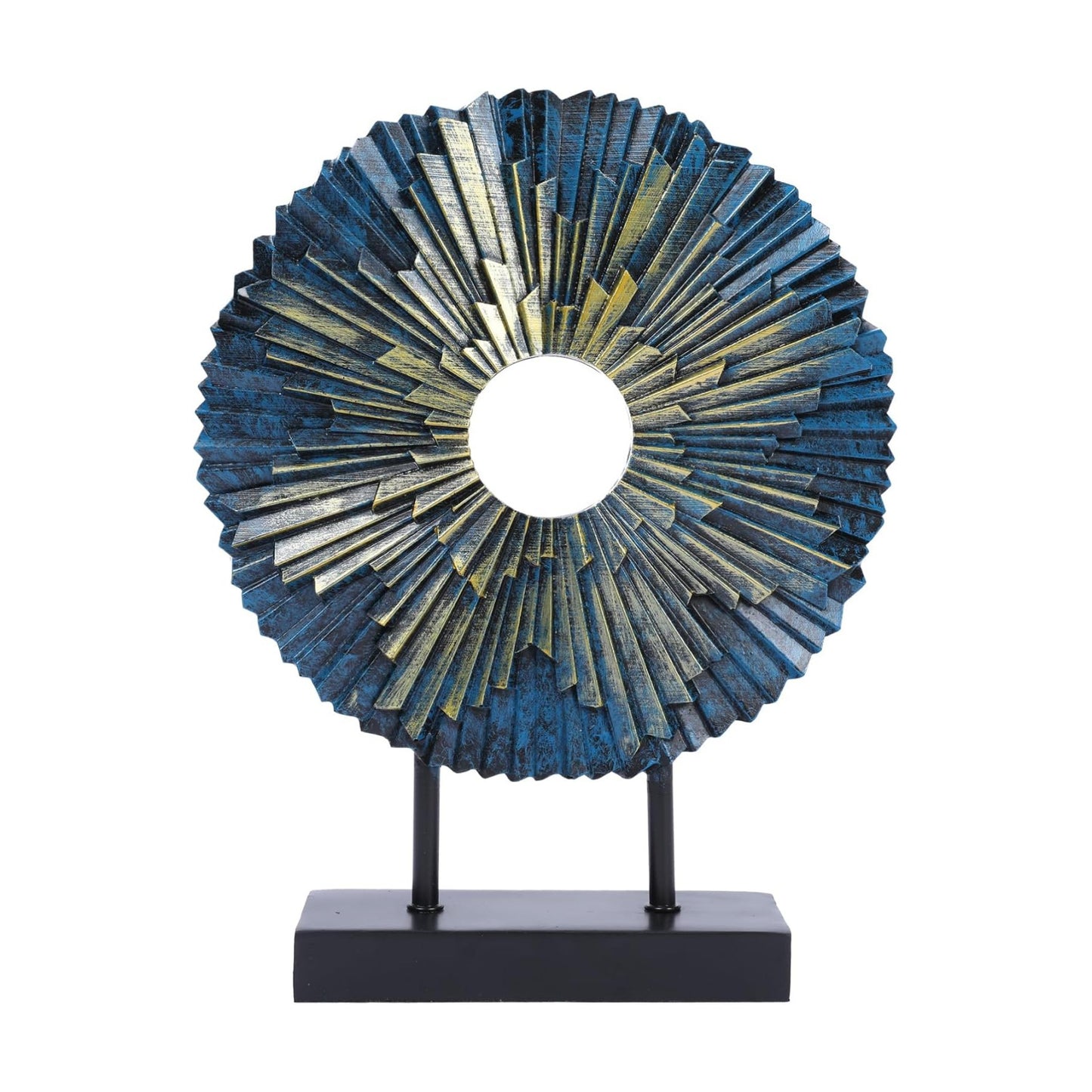 HODESumPure Gold Round Decorative Sculpture Statue Above Cabinet Home Decorations / Blue