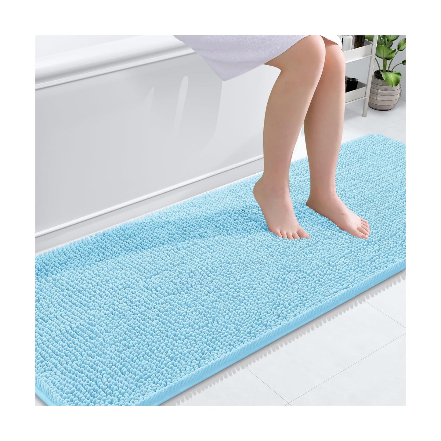 OLANLY Bathroom Runner Rugs 70x24, Extra Soft Absorbent Chenille Bath Rugs