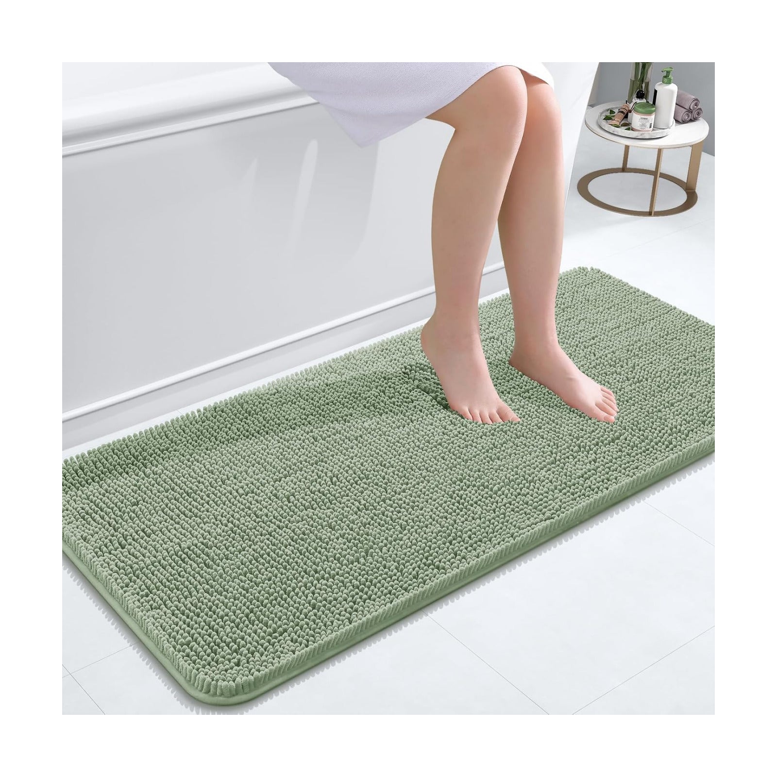 OLANLY Bathroom Runner Rugs 47x20, Extra Soft Absorbent Chenille Bath Rugs