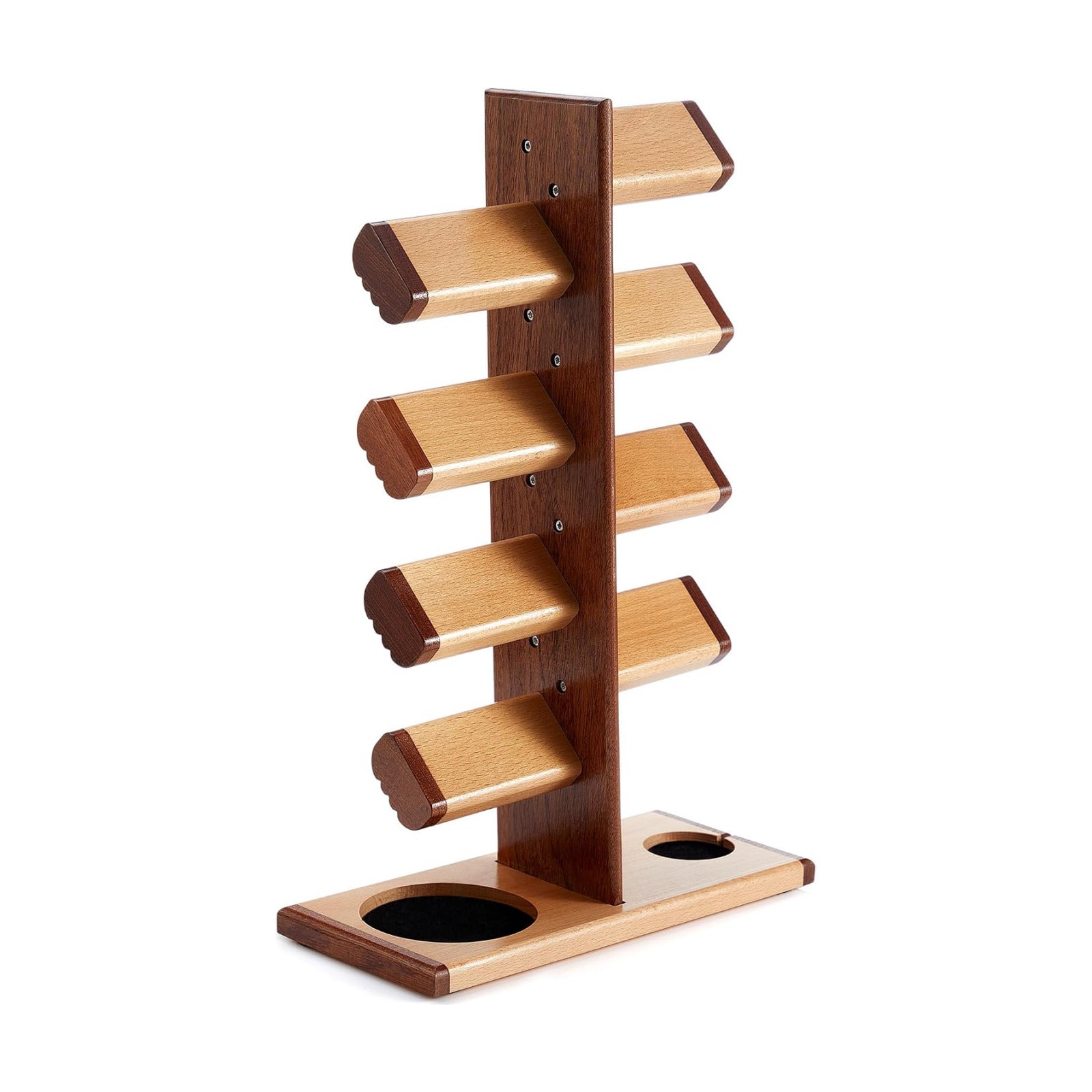 Vercraft Wooden Watch Stand Watch Display Holder Tower Wood Display Stand with Charging Station Jewelry Organizer for