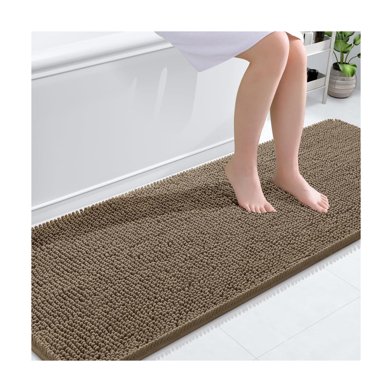 OLANLY Bathroom Runner Rugs 70x24, Extra Soft Absorbent Chenille Bath Rugs