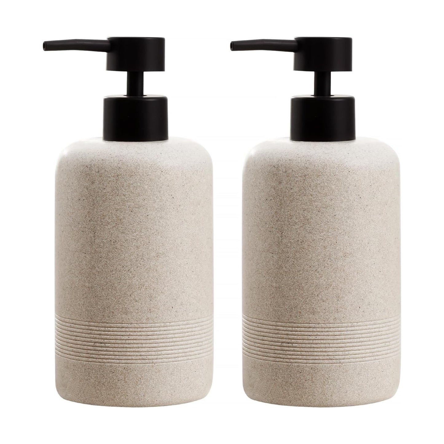 Soap Dispensers,13.53 OZ, 2 PCS,Sandstone Look Beige Empty Bottles | Simple,Refillable Hand Dish Lotion Shampoo and