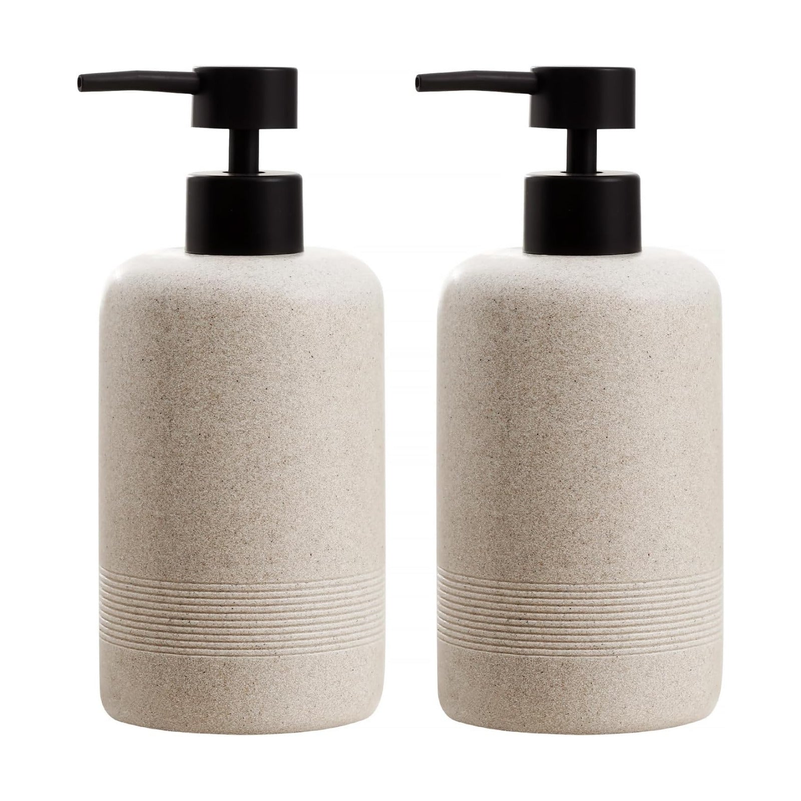 Soap Dispensers,13.53 OZ, 2 PCS,Sandstone Look Beige Empty Bottles | Simple,Refillable Hand Dish Lotion Shampoo and
